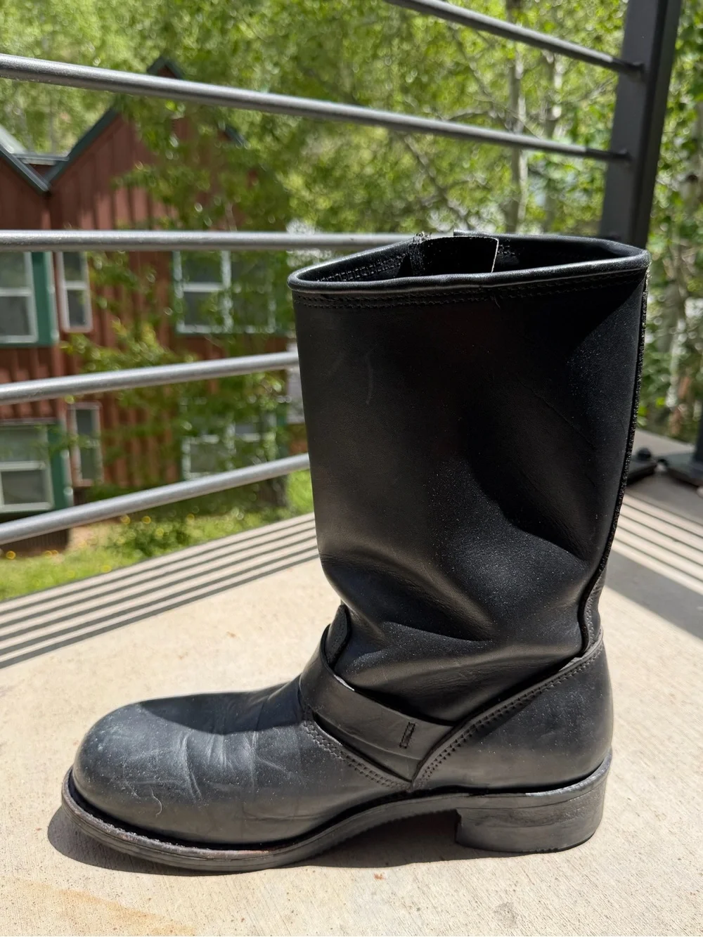 Vintage Harley-Davidson Black Leather Motorcycle Boots